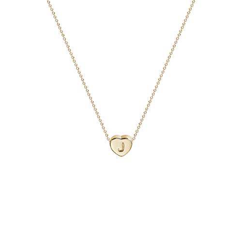 CITLED Women J Initial Heart Necklace Choker Gold Tiny Pendant Love Engraved Alphabet Monogram Name Letter Personalized 14K Gold Filled Dainty Chain Short Boho Beach Simple Handmade Jewelry Gift