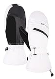 ANDORRA Women Mittens Winter Snowboarding Mittens Waterproof Ski Gloves with Zipper Pocket, White,...