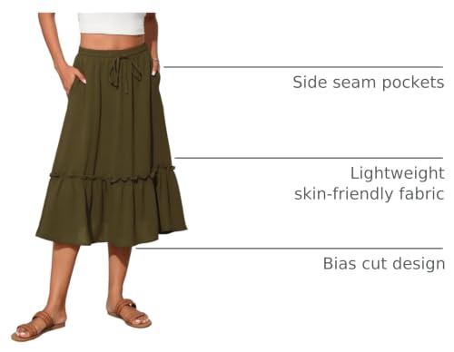 Image of Witsmile High Waist Tiered Skirts for Women Flowy Skirts for Women Long Length with Pockets 2026 Fashion Trendy