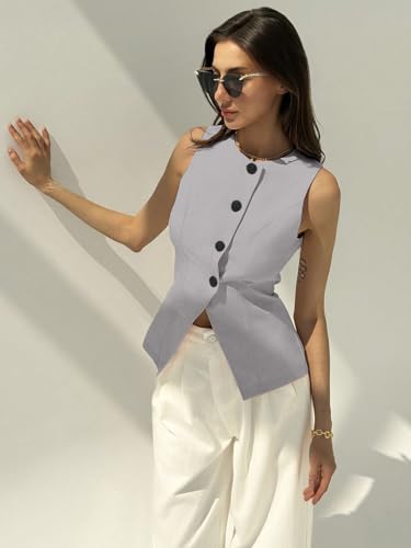 Image of Aahwan Brown Solid Modern Sleeveless Fitted Waist Slim Round Neck Blazer& Top for Women's & Girl's