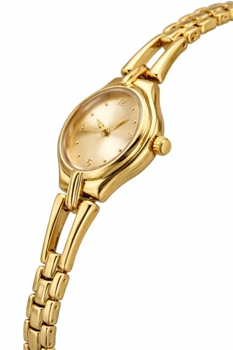 Image of Elegant 23K Gold Bracelet Watch for Women | Minimalist Luxury Analog Wristwatch
