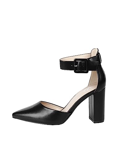 Rio Fiore Tacones de Mujer, Zapatos de tacón con Tiras, Negro, Сuero sintético, 8.5 cm Tacón Bloque, Zapatos con Correa en el Tobillo 2062A-9-J-15 (Negro, 36 EU)