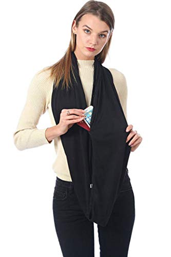 Fashion Hidden Zipper Pocket Scarves Travel Infinity Lightweight Wrap for Phone, Money, Keys, ID, Passport, or Credit Cards3