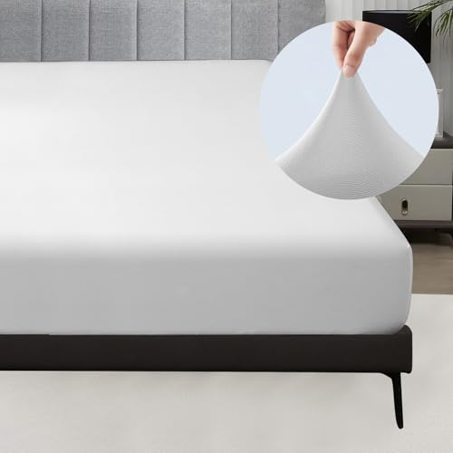 Yawfold King Fitted Sheet Only │ 100% Viscose Derived From Bamboo │ Fitted Sheet With Elastic Corner Straps │ Ultra Soft Luxury Breathable │ Cooling For Hot Sleepers │ 18 Inch Deep Pocket cover