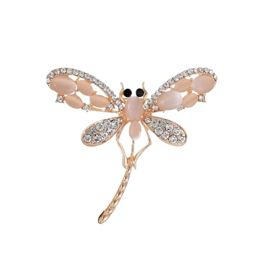 Image of Dragonfly Brooch Rhinestone /Enamel Dragonfly Brooches Lapel Pin for Women Elegant Outfits Dragonfly Jewelry Gifts