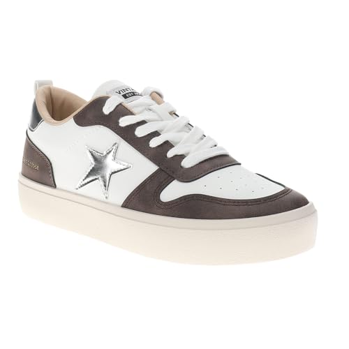 VINTAGE HAVANA Womens Aura Metallic Platform Lace Up Sneakers Shoes Casual - White2