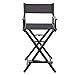 Sedia Pieghevole dell'Artista di Trucco Sedia dei Direttori, 43 "alto Alluminio lega professionale Makeup Artist Sedia per i Clienti, Portatile all'aperto Trucco Sedia con Pog Presidente d(Color:Nero)