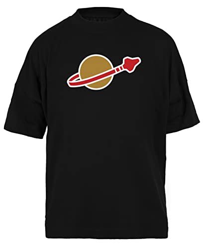 T-shirt space noir ample unisexe pour éviter les vêtements serrés et adopter le style baggy