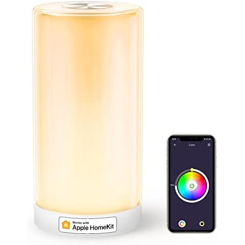 meross WiFi Lamp, Smart Lamp Bedside, Support Apple HomeKit Alexa Google Assistant SmartThings, RGBWW Touch Lamp Dimmable Multicolour Voice Remote App Control (2.4GHz Only) Cover