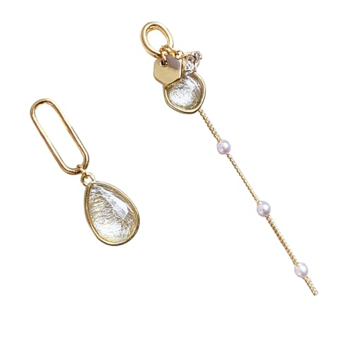 LIFKOME Orecchini Asimmetrici Perla e Cristallo Con Nappe Decorative Per Donne Gioielli Eleganti Per Ogni Occasione