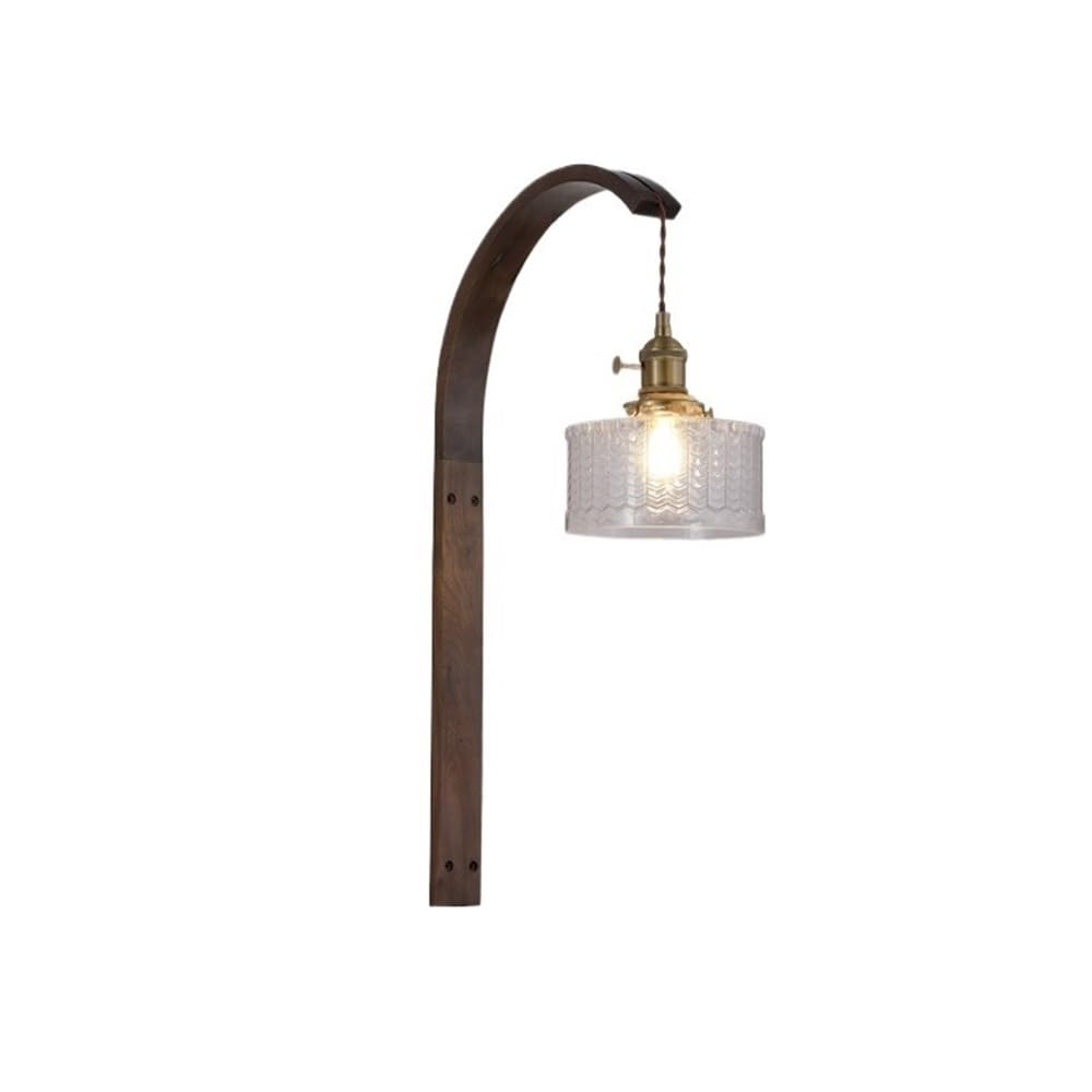 E7v2T9k6 Wall Lamps Retro Art Walnut Bedroom Bedside Wall Lamp Suitable for Staircase Living Room Sconce Decor(Clear)