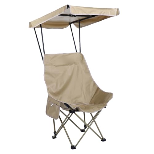RiToEasysports Silla de Playa, Silla Plegable Portátil Liviana con Toldo para Pescar, Acampar, Playa Al Aire