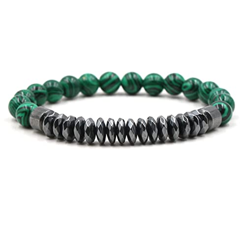 Bracelet de perles en pierre 8mm d'un style yoga pour femme avec fil élastique de 19 cm