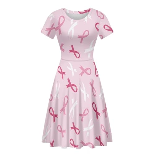 Image of POLERO Sunflower Dress for Women Floral Summer Dresses Short Sleeve Casual Sundresses Midi Dresses