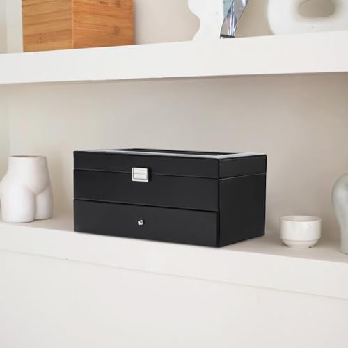 image for ProCase 12 Slots Sunglasses Organizer, 2 Layer Sunglass Case, Leather 