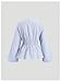 SHENHE Women's Striped Tie Front Bell Sleeve Blouse Deep V Neck Elegant Peplum Top Shirt Blue and White Small