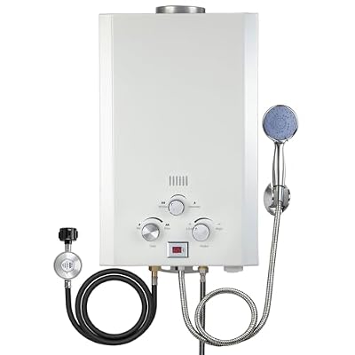 GEARPASS Propane Tankless Water Heater, 4.74 GPM 18L Outdoor Portable Instant Water Heater with Digital Display and Multi-Protection for RV, Camping, Cabins