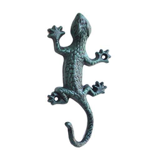Doitool Wall Mount Clothes Rack Metal Gecko Wall Art Decoration Lizard Sculpture Crafts Inspirational Statue Wall Decoration Ornament Metal Wall Sculpture For Home Party Decoration Metal S Hooks #TOP2
