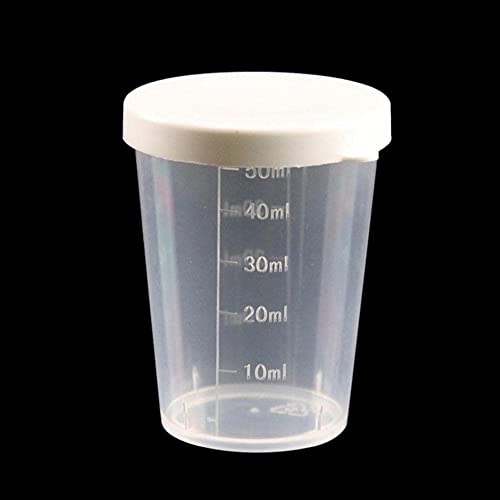 Vaso medidor de medicamentos con tapa, 20/30/50 ml, taza vieja de plástico transparente multiusos para hombre, dispensador de medicamentos E6P5