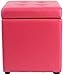 SKOAJAS Cubo Ecopelle Pouf Portaoggetti Poggiapiedi Sgabello Pouf Panca, Vassoio per Giocattoli con Cerniera Top Organizer Box Pouf Petto,Rosa
