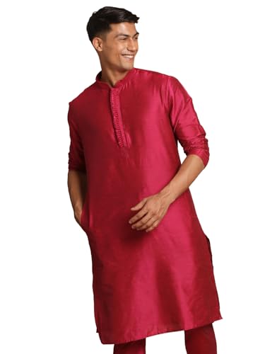 Image of VASTRAMAY Men's Cotton Blend Regular Fit Casual Kurta