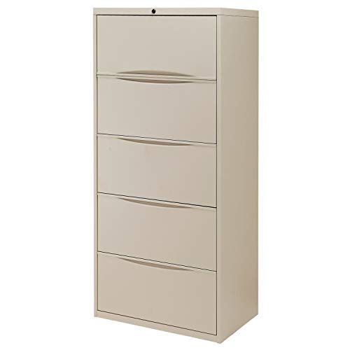 Global Industrial 30" W Premium Lateral File Cabinet, 5 Drawer, Putty #TOP1
