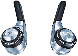 Microshift Down Tube Shifter Set, 9-Speed, Double/Triple, Shimano Compatible, Silver
