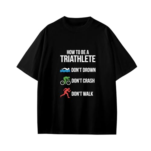 Funny How to Be A Triathlete Triathlon Boys Girls Teens T-Shirt Anime Gift