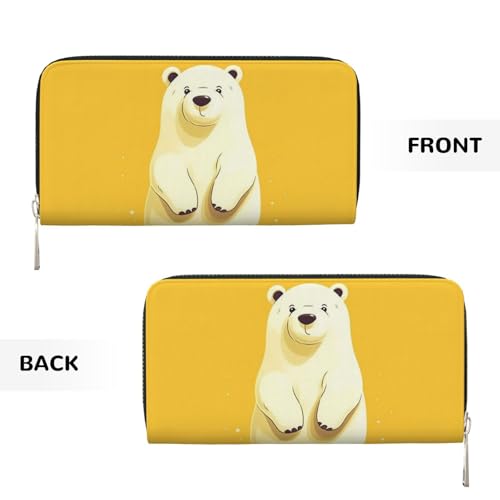 Leather Wallet for Women Long Purse Cute Cartoon Polar Bear Womens Wallet Clutch with 8 Credit Card Holder Coin Pocket2
