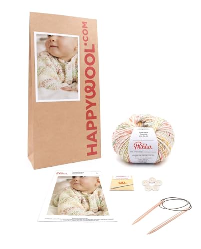 Phildar - Kit Tricot Gilet Layette Laine Lewis - Idéal pour début...