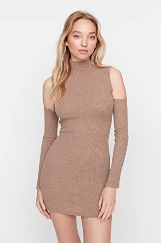 Trendyol Woman Mini Bodycon Standing Collar Knit