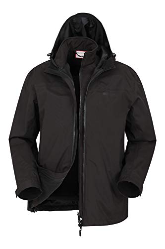 Mountain Warehouse Urban Recycled Mens 3 in 1 Waterproof Jacket Black XX-Large