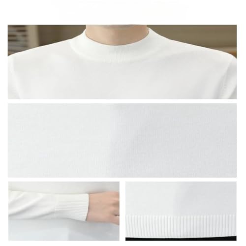 Dcvmvmn Men's Autumn and Winter Sweater Wool Sweater Men's Pullover Half High Collar Soft and Warm Knitted Sweater Gray3