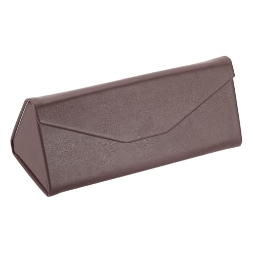 Image of PATIKIL Foldable Glasses Case, Triangle Magnetic Sunglasses Organizer Case PU Leather Hard Eyeglass Case (1 Pcs)