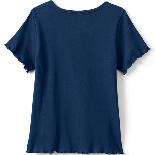 Lands' End Girls Short Sleeve Ribbed Henley T-Shirt2