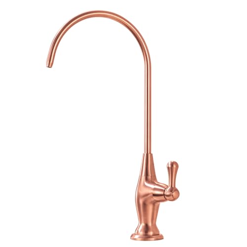 Image of Sink Drinking Water Faucet, Sink Water Filter System, Suitable for Most Reverse Osmosis or Water Filtration Systems, Stainless Steel Reverse Osmosis Faucet for Kitchen Bar, Red Copper