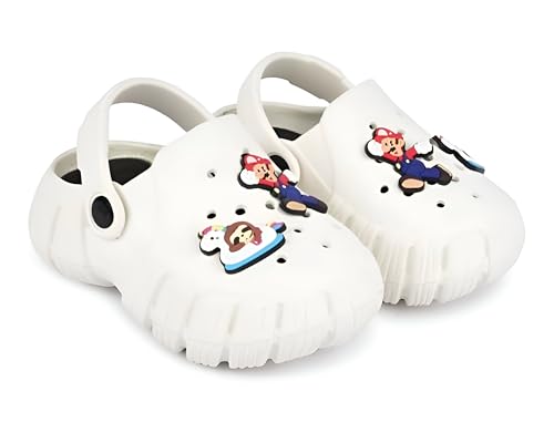 Image of GIMME ! Little Monkey, Toddler Clogs Slippers, 12 Months to 6 Years, Baby Boy, Waterproof, Lightweight, Cute Cartoon Fun Charms, Pink, Non-Slip Sole
