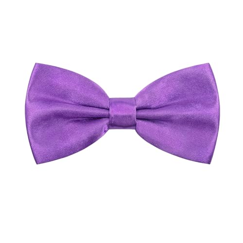 MAIANY Pajaritas Hombre, Pajarita Jóvenes de Color Solido Clásico Ajustable, Bow Tie Elegante con Gancho con Nudo, pajarita hombre originales Regalo de Hombre para Business Fiesta (Morado)