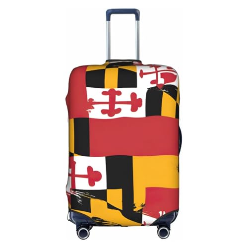 Housse élastique pour valise XL抗 anti-rayures et lavable motif Maryland blanc