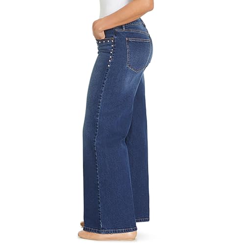 Nine West Wide Leg Pants Woman, High-Rise Stretchy Jeans for Women, Mom Jeans, Work Pants Available in Plus Size2