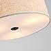 Shrine Lighting Drum Chandeliers, Farmhouse Style, Perfect Drum Pendant Light for Dining Room, D21'' x H8'', Adjustable Chains 59'', E26*3 Sockets, Beige Linen Fabric Lampshade & Black Rod