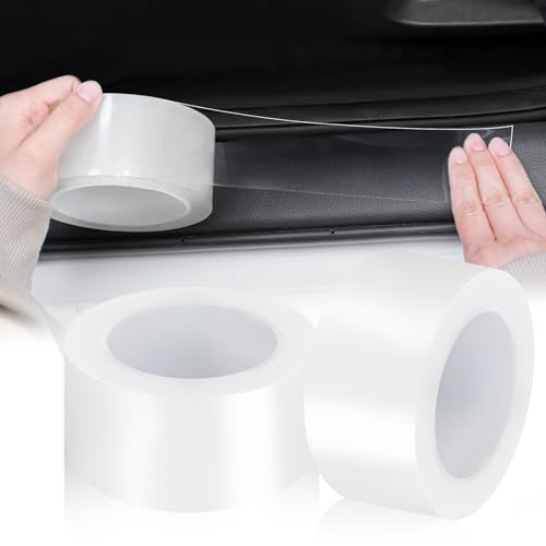 EINESIN Protecteur de seuil de Garde de Porte de Voiture, 6D Bandes/Film Protecteur Autocollant Adhésif pour portière de Voiture/Pare-Chocs Avant et...