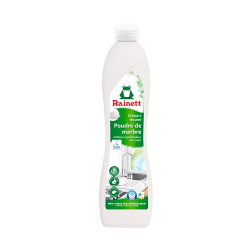 RAINETT - Crème à Récurer - Nettoie en Profondeur Sans Rayer - Formule à Base de Poudre de Marbre & Minéraux - Spéciale Cuisine - Ecolabel - 500 ml