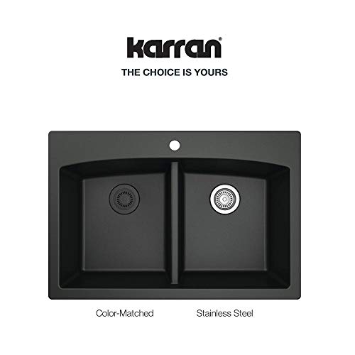 Karran Qdfbl Decorative Disposal Flange In Black, Fits 3.5 Inc Standard Sink Drain Hole #TOP1