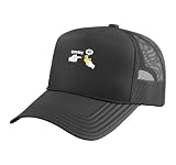 Behave No Dishonest Duck Funny Rubber Duck Meme Cartoon Trucker Hat with Adjustable Mesh Back, Black
