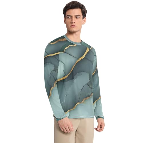 Marble Green Grey Long Sleeves UPF 50+ Comfortable Long Sleeve UV Sun Protection Long Sleeve Shirts Outdoors3