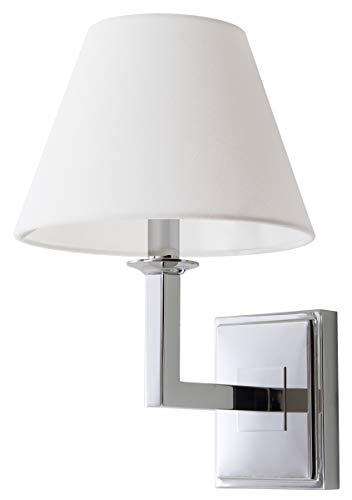 Image of SAFAVIEH Lighting Collection Pauline Modern Contemporary Chrome Bedroom Bathroom Vanity Hallway Foyer Living Room Wall Sconce Set of 2 (LED Bulbs Included)