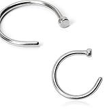 Surgical Steel Nose Ring Piercing Hoop 20 Gauge 1/4 Set of 2