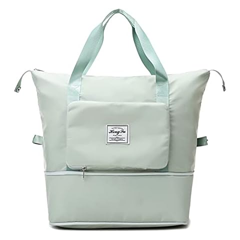 prosperveilUK Large Capacity Folding Travel Bag Travel Lightweight Waterproof Foldable Carry Luggage Duffel Tote Bag Fashionable Women Shoulder Bags Travel Duffel Bag Tote Carry on Luggage (Green) Cover
