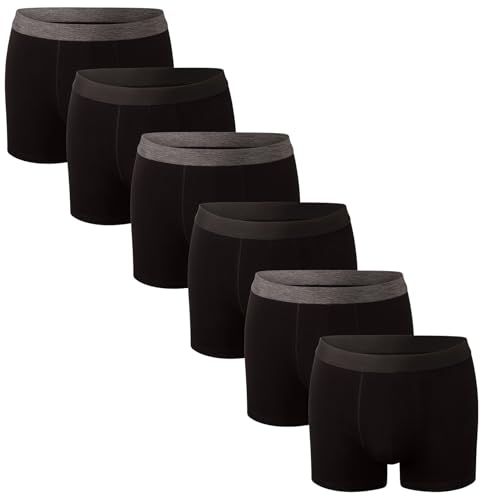 Bonjour Men's Fitted Hipsters Boxers (6 pk) Mens Boxer Shorts for Men Multipack with Elastic Waistband | Cotton Rich, Comfortable Mens Underwear